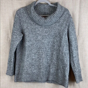 Olsen Europe Gray Cowl Neck Cozy Sweater
